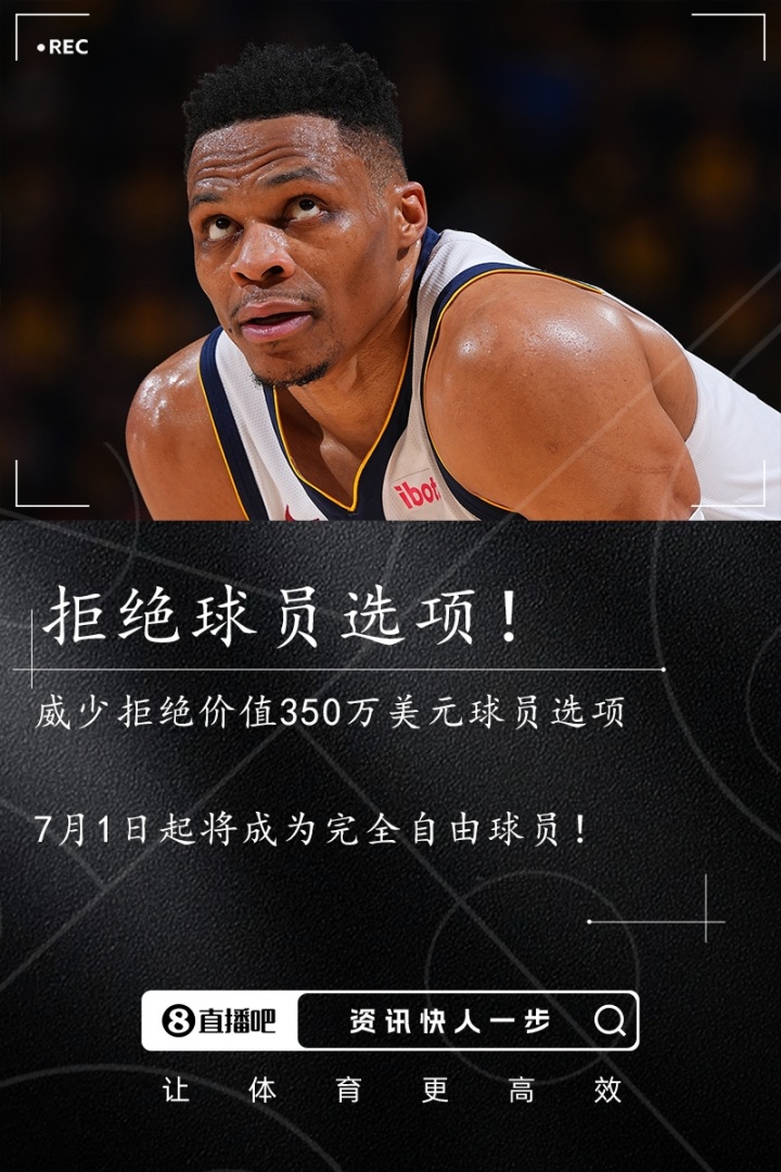 威少放弃千万合约试水自由市场 快船面临关键抉择